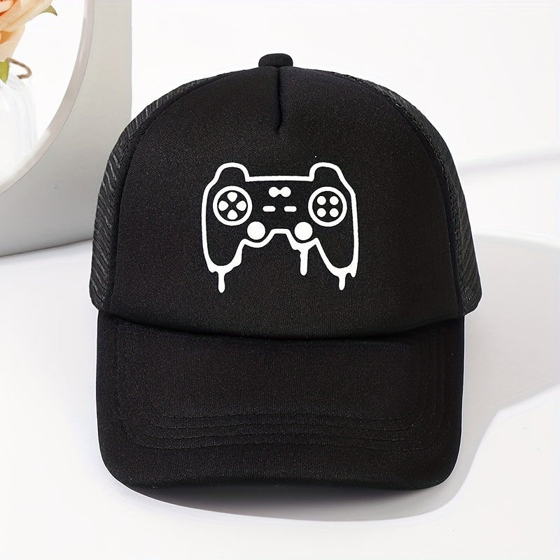 Game Machine Print Baseball Cap Sunshade Mesh Peaked Cap