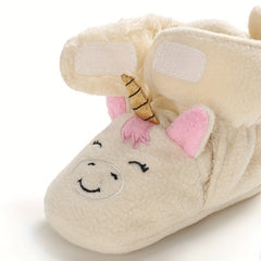 Baby Girls Cartoon Animal Boots Non Slip Warm Fleece Toddler Shoes