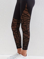 High Waist Mesh Leggings Skinny Leggings Women's Clothing