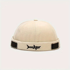 Shark Embroidery Docker Cap Vintage Beanie Lightweight Docker Hats