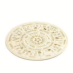 Wooden Twelve Constellation Pendulum Board for Meditation, Yoga & Wicca