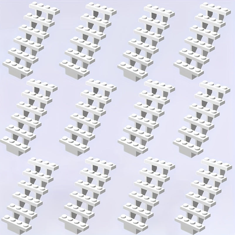 12pcs Staircase & Christmas Scene Building Blocks DIY Kit Mixed Colors