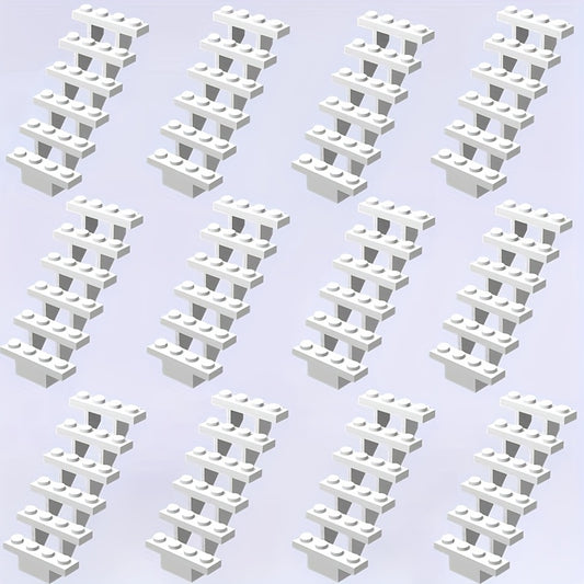 12pcs Staircase & Christmas Scene Building Blocks DIY Kit Mixed Colors