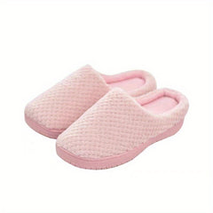 Women's Memory Foam Platform Slippers Warm Plaid Indoor Shoes