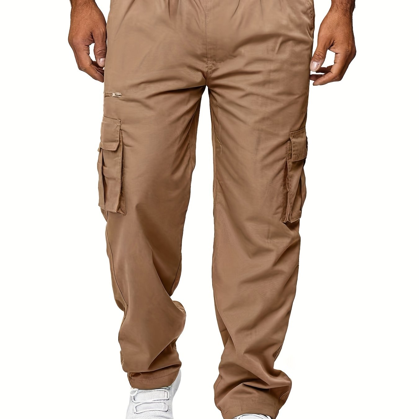 Men's Cargo Work Trousers Thin Relaxed Fit Stretch Combat Jogging Bottoms
