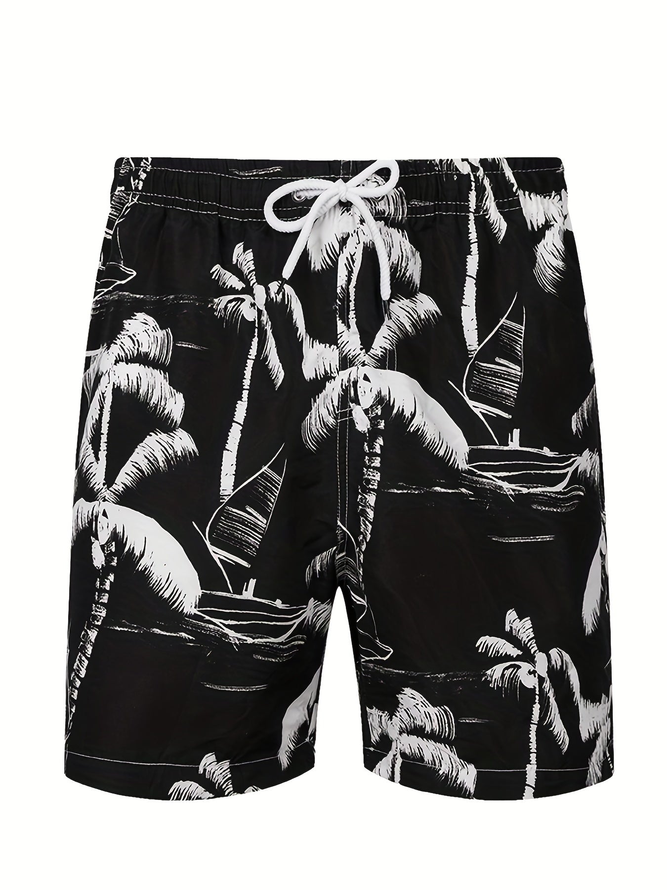 Men's Hawaiian Board Shorts Quick Dry Palm Tree Graphic Summer Beach