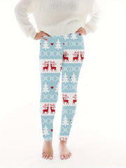 Colorblock Graphic Print High Stretch Leggings