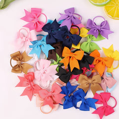 40pcs Children's Bow Leather Hairbands Hair Rings 5.08 cm Bow Bands