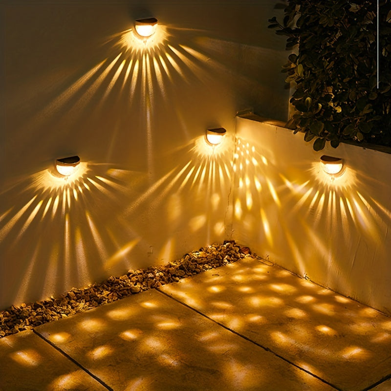 6pcs Solar Staircase Lights Waterproof Wall Lights for Outdoor Garden Patio
