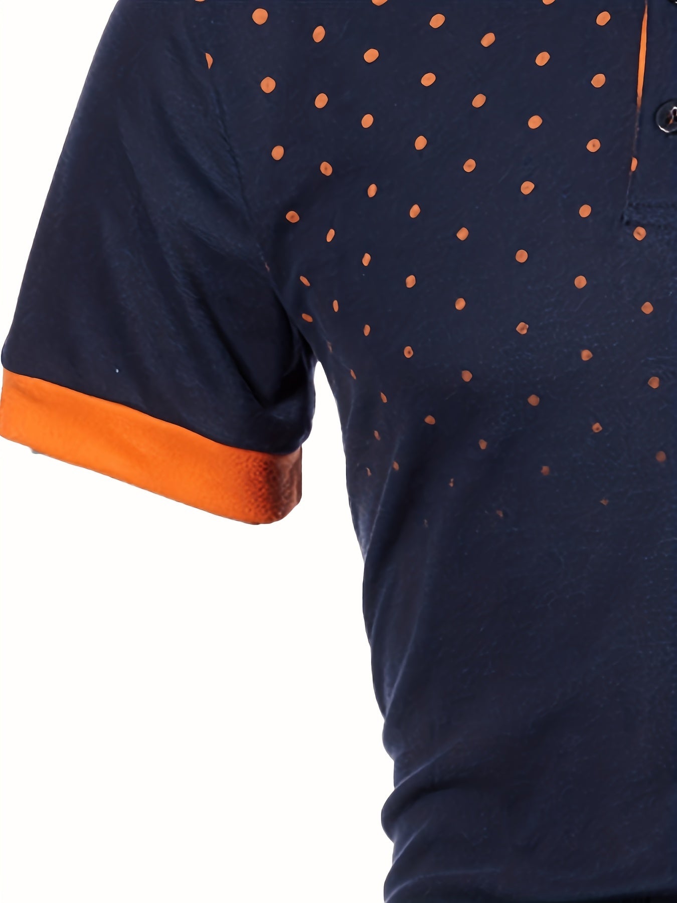 Vintage Men's Orange Speckled Shirt Casual Stretchy Stylish