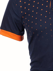 Vintage Men's Orange Speckled Shirt Casual Stretchy Stylish