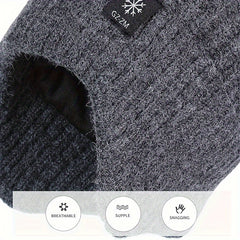 Winter Knitted Beanie Hat for Old Man Dad Grandpa Thickened Ear Protection