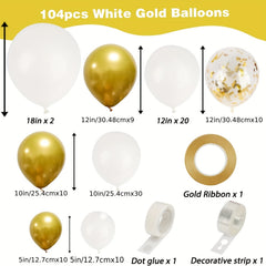 Golden Balloons Garland Arch Kit With Confetti Balloons for Party Decor