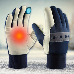 Waterproof Winter Gloves with Reflective Band for Security