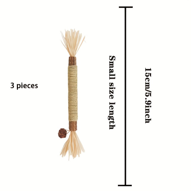 3-Pack Cat Chew Sticks Kitten Teeth Cleaning Toys