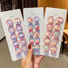 10pcs Cartoon Animals Hair Tie Set for Girls