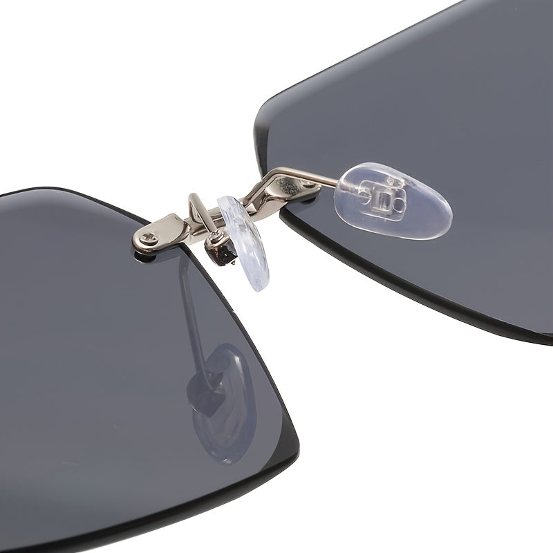 Multicolor Large Frame Women's Sunglasses Frameless Sunscreen With Case