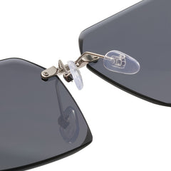 Multicolor Large Frame Women's Sunglasses Frameless Sunscreen With Case