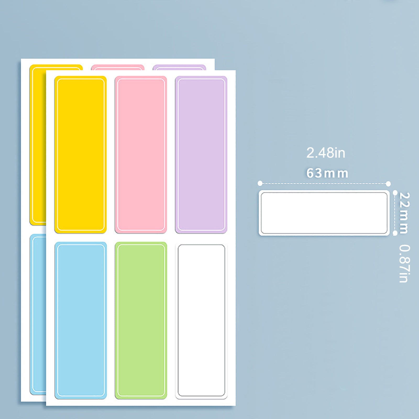 5pcs Dimension Rainbow Name Tag Sticker