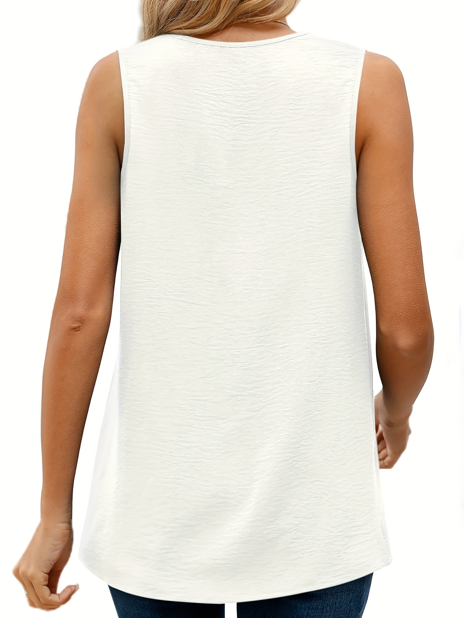 Women's Solid V-Neck Tank Top Sleeveless Casual Summer Wear