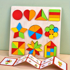 Wooden Shape Matching Board Puzzle Game Educational Learning Toy
