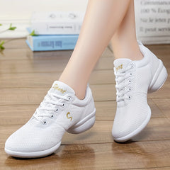 Mesh Anti Slip Breathable Thick Sole Heightened Dance Shoes
