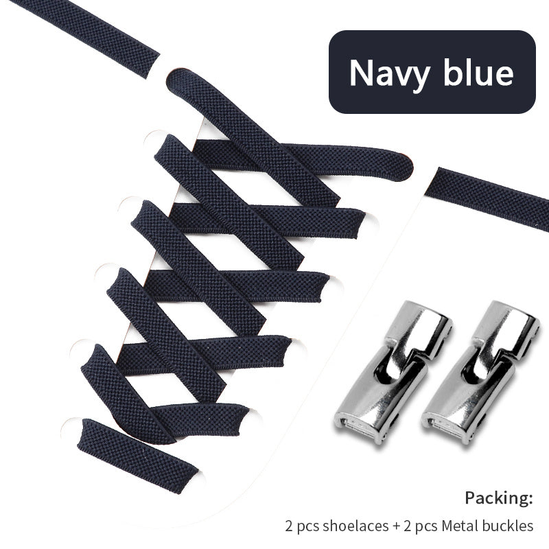 Metal Buckle Lace up Shoelaces Lazy Shoelaces