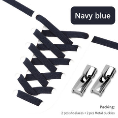 Metal Buckle Lace up Shoelaces Lazy Shoelaces