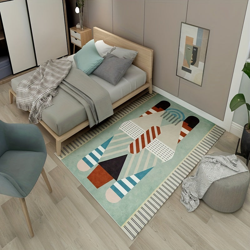 Nordic Geometric Area Rug Soft Non Slip Carpet Living Room Bedroom Easy Clean
