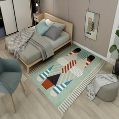Nordic Geometric Area Rug Soft Non Slip Carpet Living Room Bedroom Easy Clean