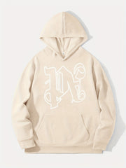 Letter Print Hoodie for Men Graphic Pullover Hooded Sweatshirt