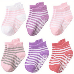 12pairs Baby Girls Kids Non-Slip Socks Soft Comfy Toddlers Children's Socks