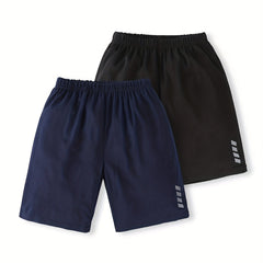 2pcs Boys Active Quick drying Shorts for Summer Outdoors