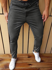 Classic Solid Men's Zipper Dress Pants with Stretch