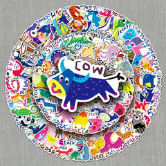 100pcs Cartoon Animal Creative Graffiti Stickers DIY Decoration