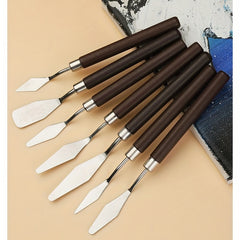 Art Scraper Red Wood Tool Set Water Powder Palette Pick Pointed Head Flat Head
