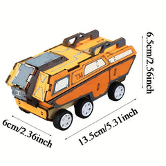 Tech Craft Wooden Puzzle Transport Truck Pull Back Car Educational Toy