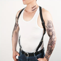 Men's Punk Shoulder Harness PU Leather Belt for Cosplay