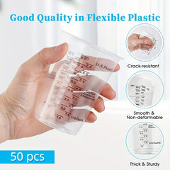 50pcs 8oz Disposable Paint Mixing Cups With Scale High Temperature Resistant