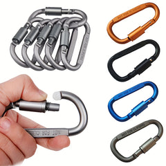 4pcs D Metal Hook Buckle Spring Carabiner Clip Outdoor Camping Storage Bag