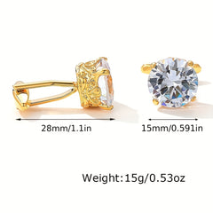 Zircon Inlaid Men's Cufflinks Closure Buckle