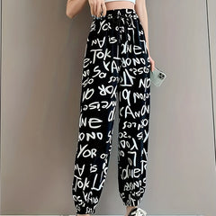 Allover Print Drawstring Cropped Pants Women's Beachwear