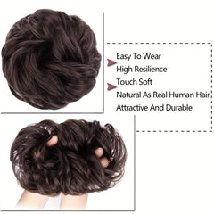 Messy Hair Bun Extensions Curly Wavy Chignon Scrunchy Updo Hairpiece