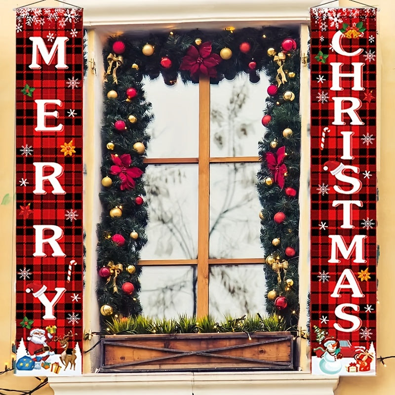 Christmas Couplets Candy Glitch Snowflake Party Decorative Hanging Flags