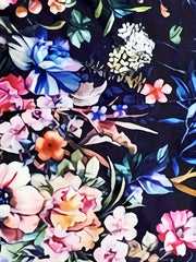 Floral Print Cold Shoulder Long Sleeve Jumpsuit With Pockets