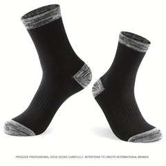 Men's Solid Crew Socks Breathable Comfy Casual Unisex Outdoor Wear