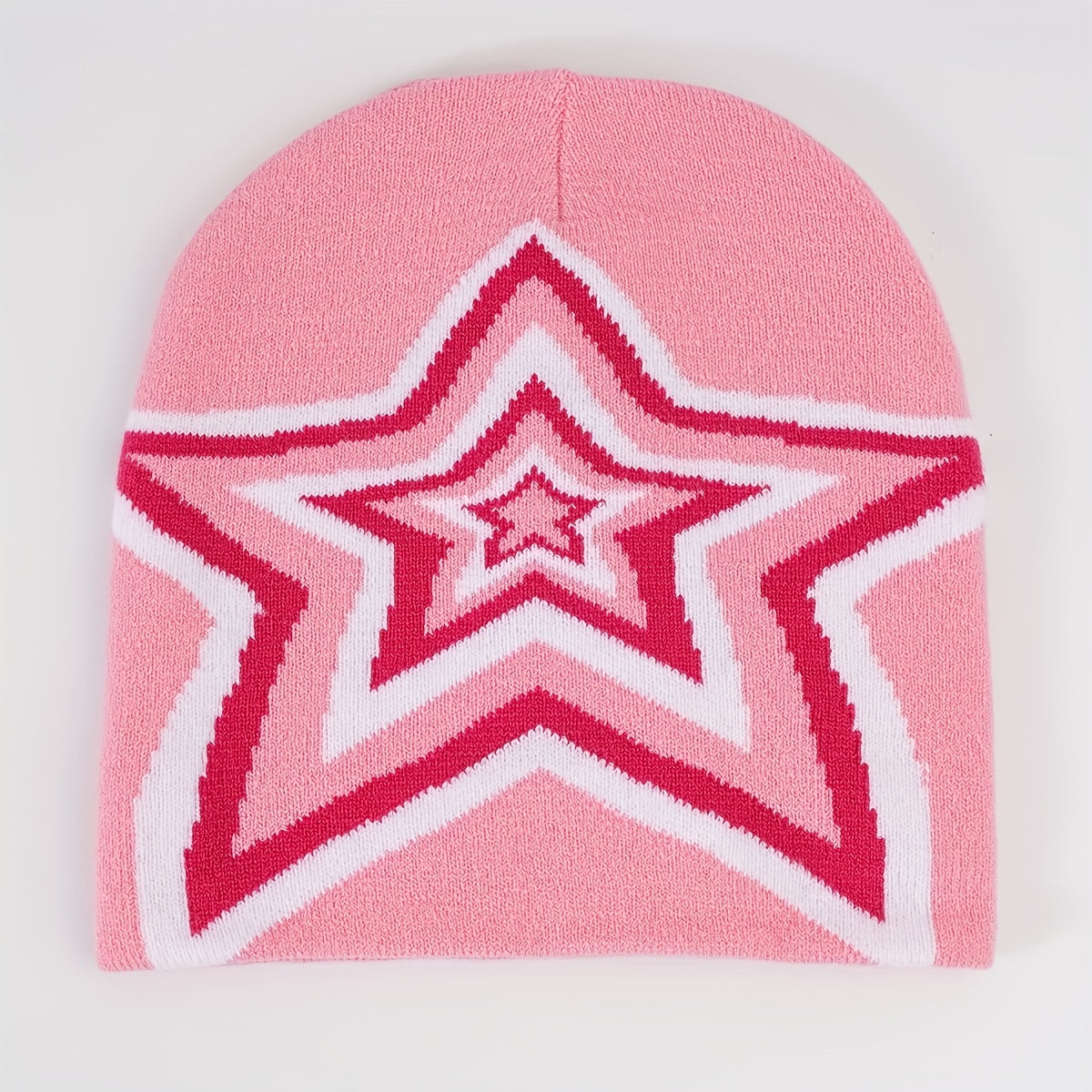 Y2K Candy Star Jacquard Beanie Cap Warm Knit Hat
