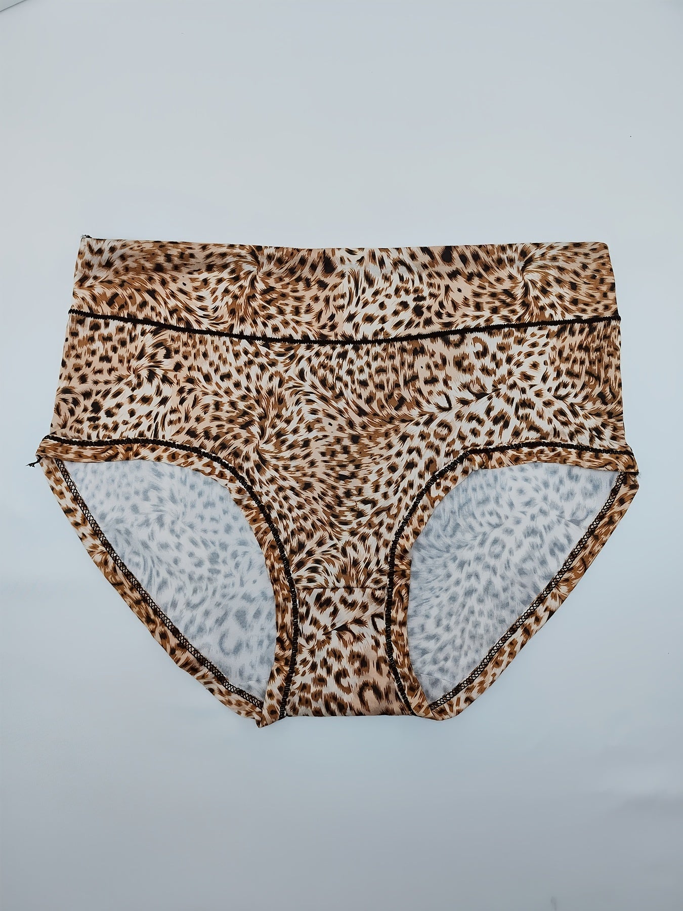 3pcs Leopard Print Briefs High Waist Tummy Control Intimates Panties