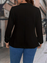 Casual Blazer Women's Plus Solid Lapel Collar Blazer