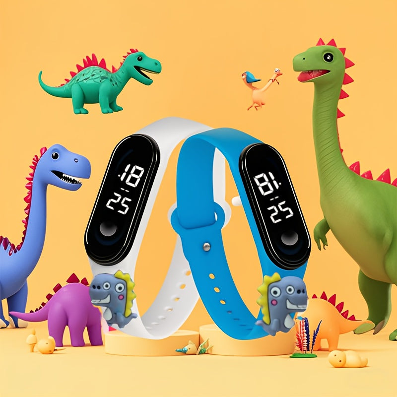 4pcs Cartoon Dinosaur Doll Electronic Bracelet LED Touchscreen Watch
